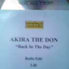 Akira The Don - Back in the Day  CDS