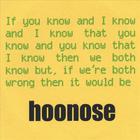 Hoonose - If You Know And I Know And I Know That You Know And You Know That I Know Then We Both Know But, If We're Both Wrong It Would Be?
