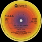Lenny Williams - You Got Me Running - Come Reap My Love (VLS)