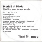 Mark B & Blade - The Unknown Instrumentals